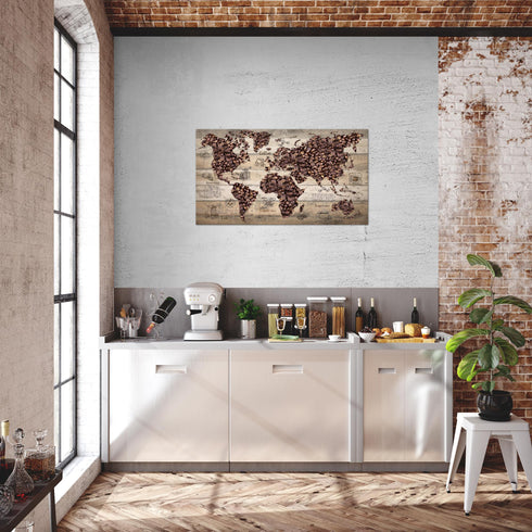 Wandbilder Wohnzimmer XXL Küche Kaffee Moderne Bilder Weltkarte